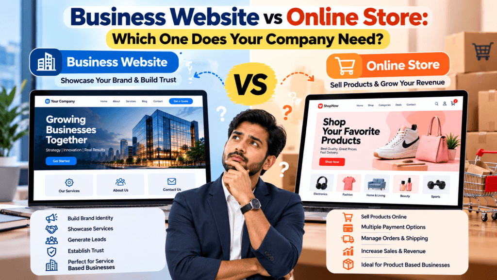 Business website vs online store which one does your company need ?