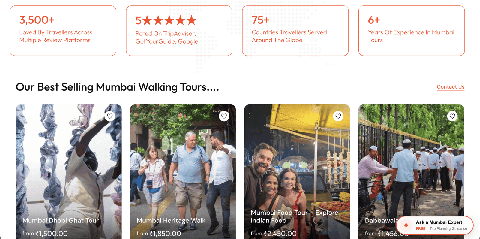 Cityscape Tours website design