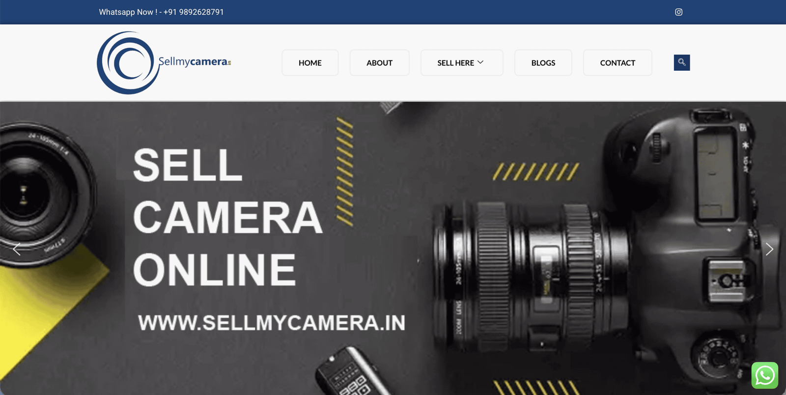 Sell My Camera website homepage